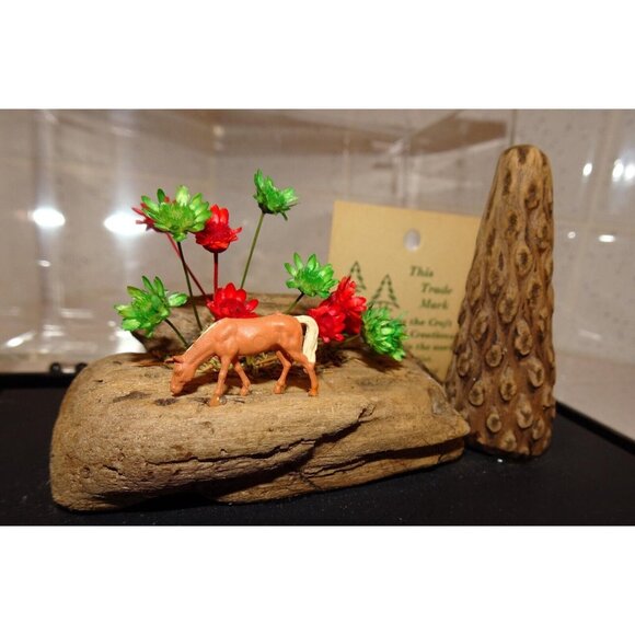 Vintage Craft Wood Original Creations Desert Scene Diorama horse cactus wood - Picture 5 of 16